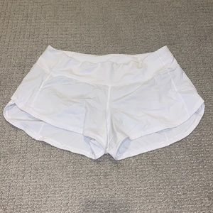 Lululemon white speed up shorts